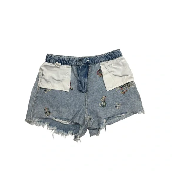 Indigo Rein Floral Embroidered High Waist Denim ShortsDistressed Size 11/29 - Picture 8 of 9